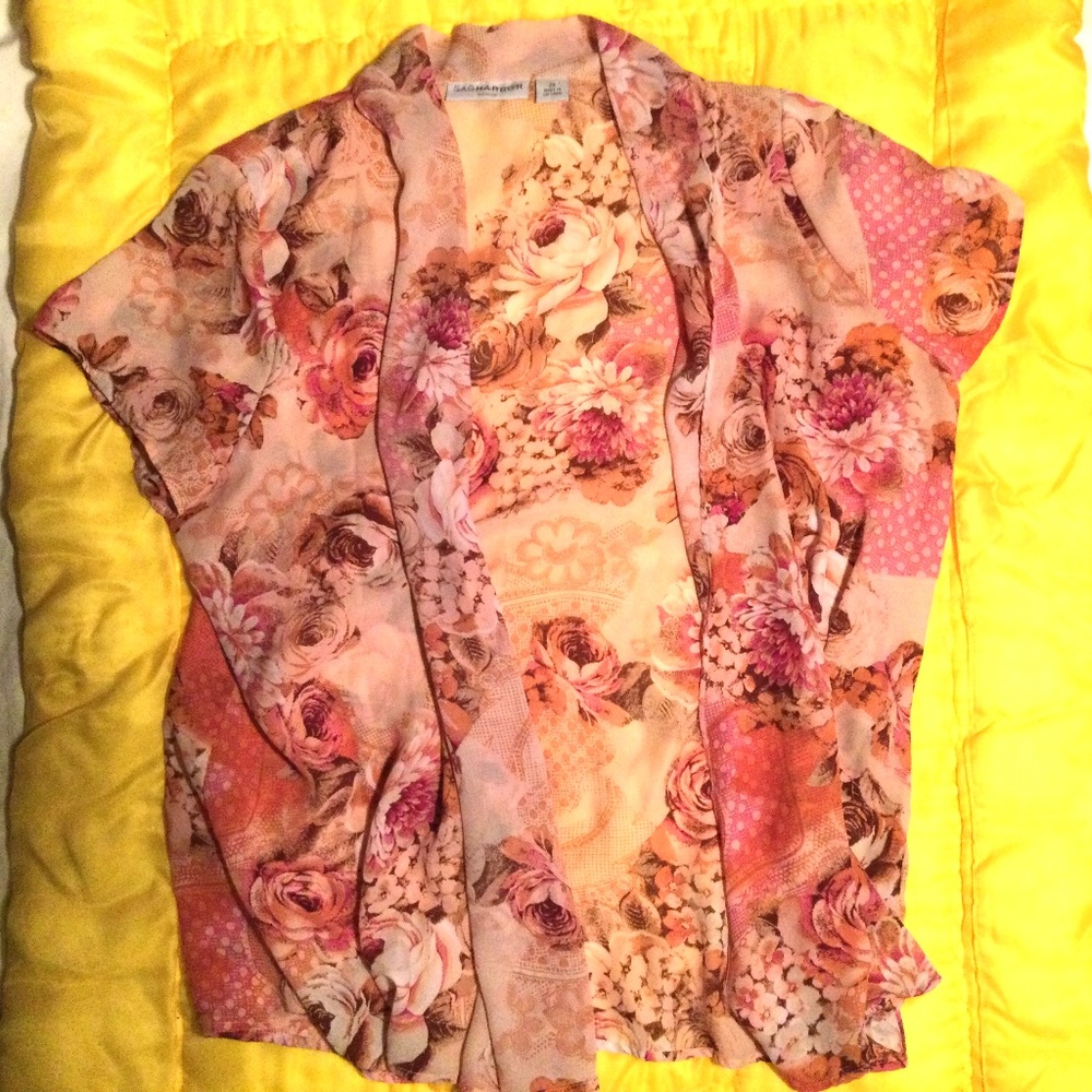 🍎SAG HARBOR SHEER FLORAL COVERUP